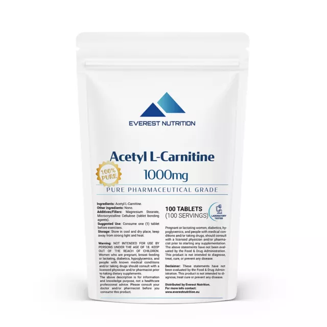 ACETYL L-CARNITINE (ALCAR, ALC) TABLETTEN 1000mg, REDUZIERT STRESS UND FETT