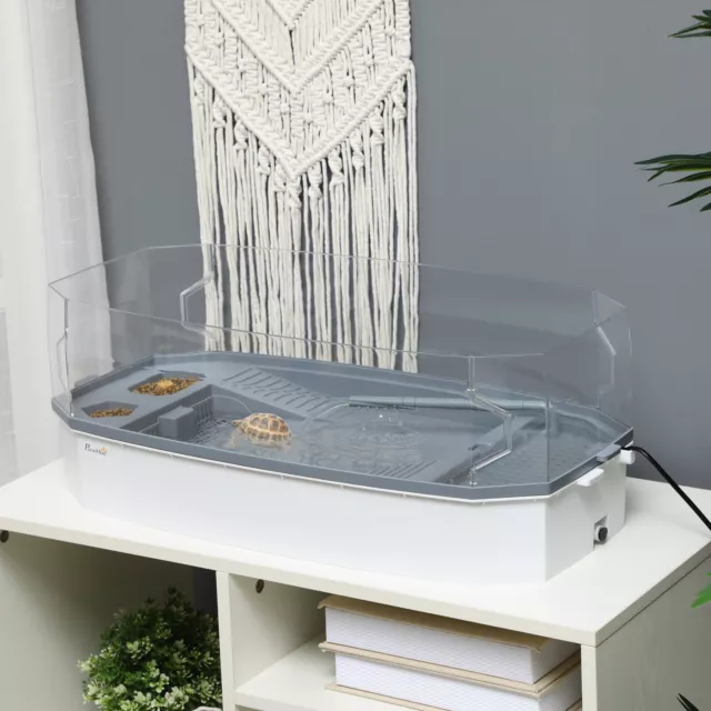 Two-Layer Turtle Aquarium with Pump, Escape Prevention, Drainage Holes