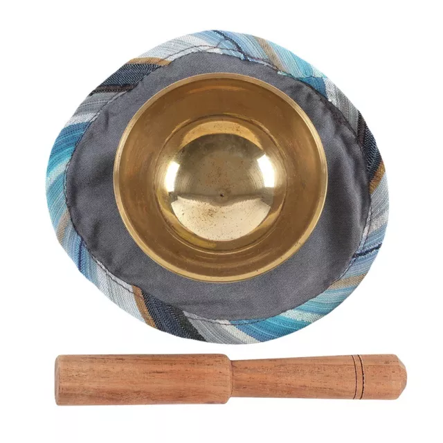 Small Brass Singing Bowl Mat Gong Gift Set Tibetan Meditation