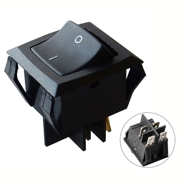 Taiss 5 Pièces Interrupteur à Bascule ON/OFF DPST 4 Broches Avec LED Rouge - 16A 250V Pour Voiture, Bateau, Appareils
