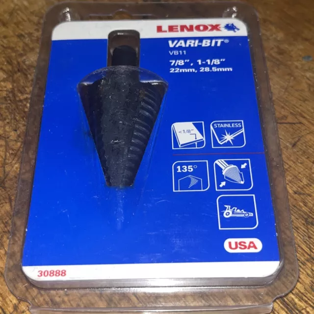 New Lenox 30888-Vb11 Vari-Bit 7/8" To 1-1/8" Step Drill Bit