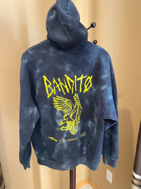 Twenty One Pilots Bandito Tour Hoodie Size Large Adult Gray Tie Die Trench