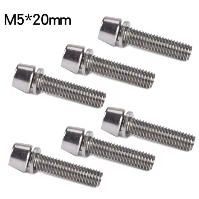 6pcs Asse Bici Bulloni M5/16 20MM Metallo MTB Strada Bicicletta Stelo Viti Part