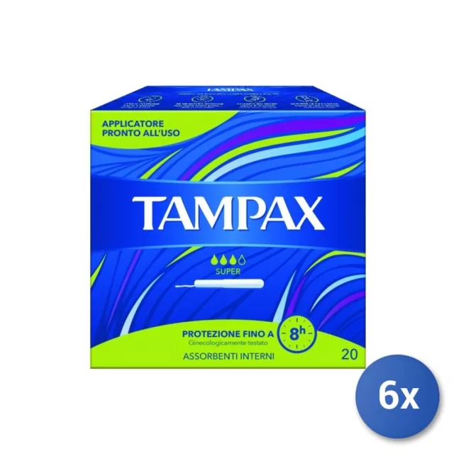 6x Tampax Super Absorbant Interne 20 Pièces