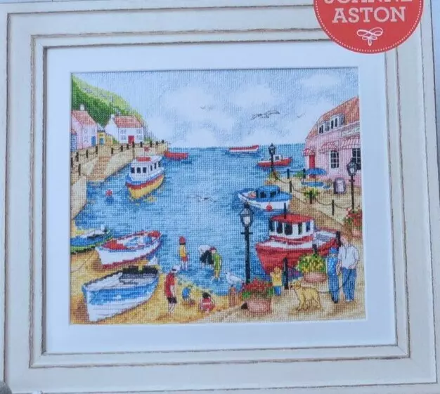 Cross Stitch Chart Only- Stunning Cornish Harbour Scene Sampler Holiday Memories
