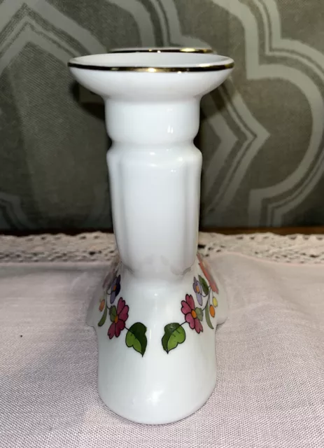 VINTAGE KALOCSA HANDPAINTED CANDLE HOLDER Porcelain Floral MADE in HUNGARY 2