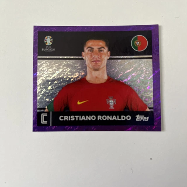 TOPPS EURO 2024 Stickers POR 2 (Captain) Ronaldo Purple Parallel Rare £24.99 PicClick UK