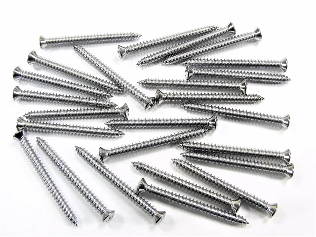 Ford Truck Chrome Trim Screws- #8 x 1-3/4" Long- #6 Oval Head- 25 screws- #283