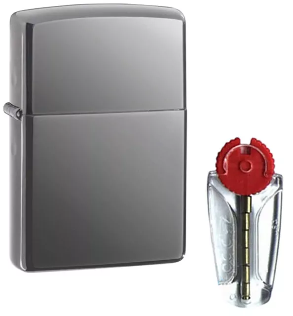 Black Ice (Dark Chrome) Plain Zippo Lighter 150 - FREE FLINTS & Free UK Delivery