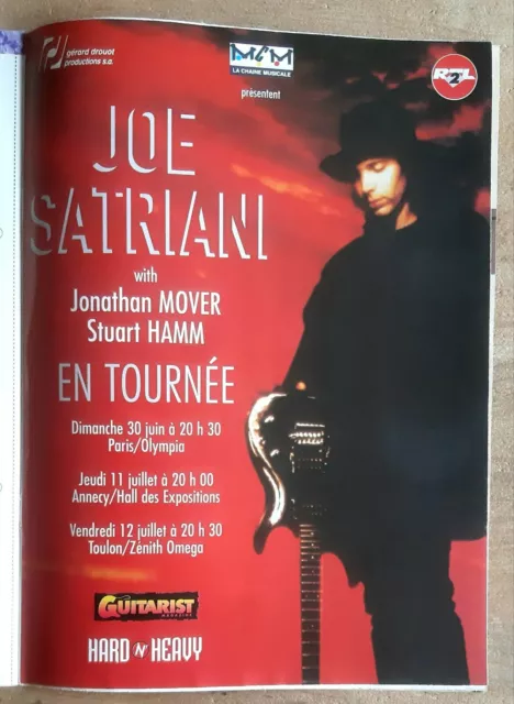 Publicité advert album concert advertising JOE SATRIANI 1996 tournée française