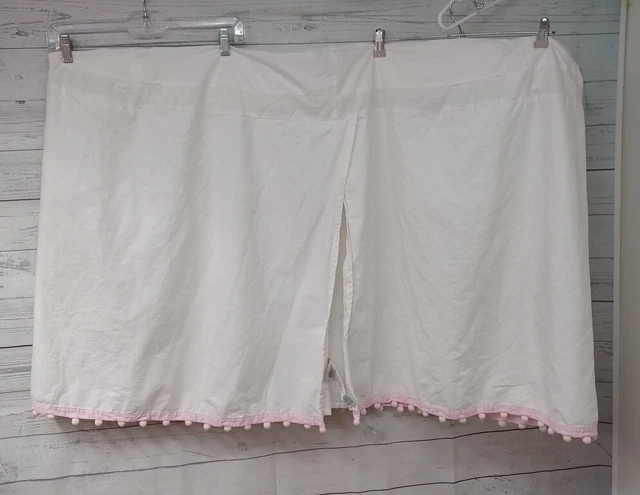 "Moisés de cama blanco rosa pompón algodón de 24" de cerámica granero para niños"