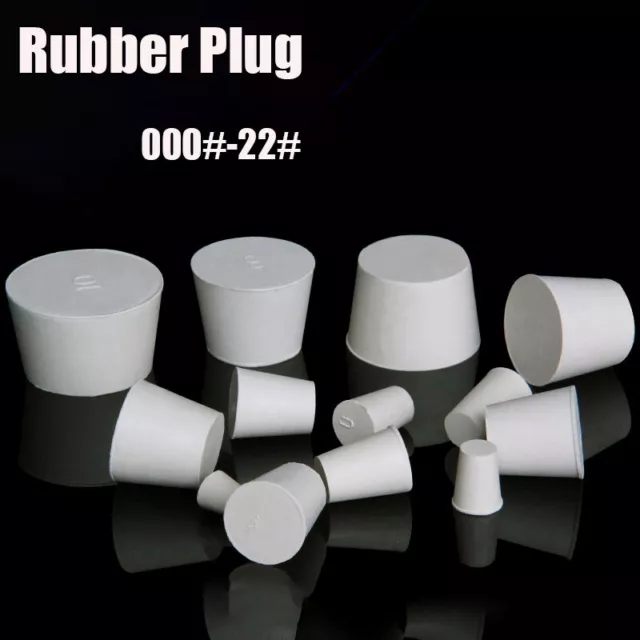 Rubber Stopper Bungs Laboratory Solid Hole Stop Push-In Sealing Plug 8mm - 145mm