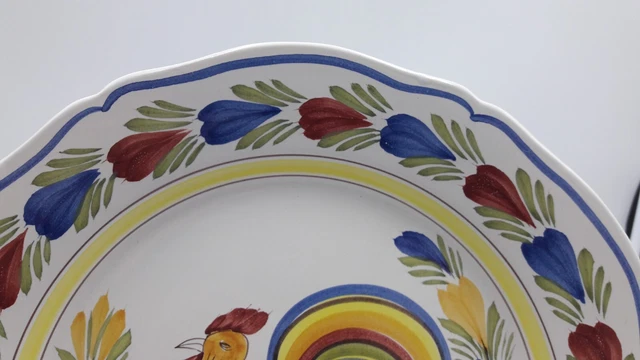 Assiette Ceramique Decor Au Coq Bleu Hb Henriot Quimper Collection 3