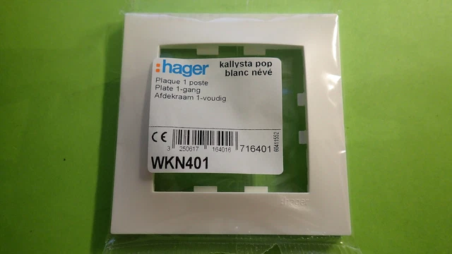 Hager WKN401 (Pas WK401) - Plaque Kallysta POP Blanc - Enjoliveur KALLYSTA 2