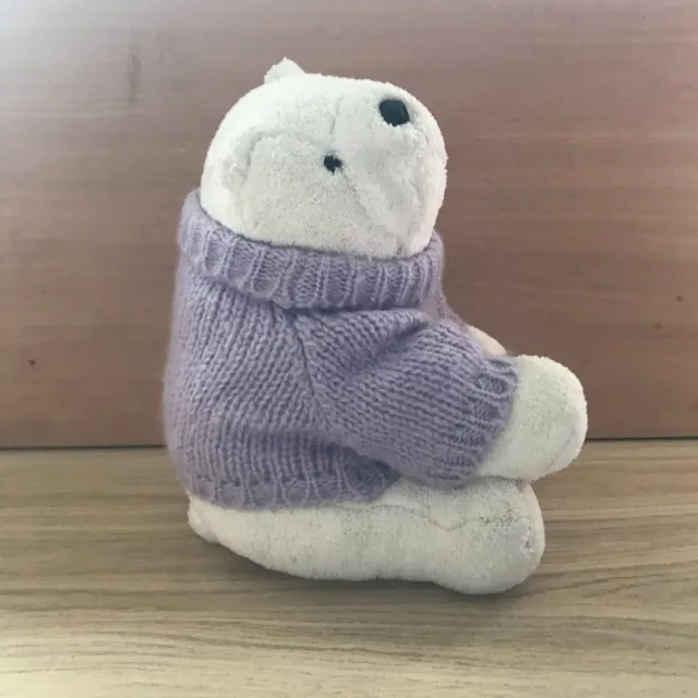 BAYLIS & HARDING Polar Bear Purple Knitted Jumper Soft Plush Toy 10 ...