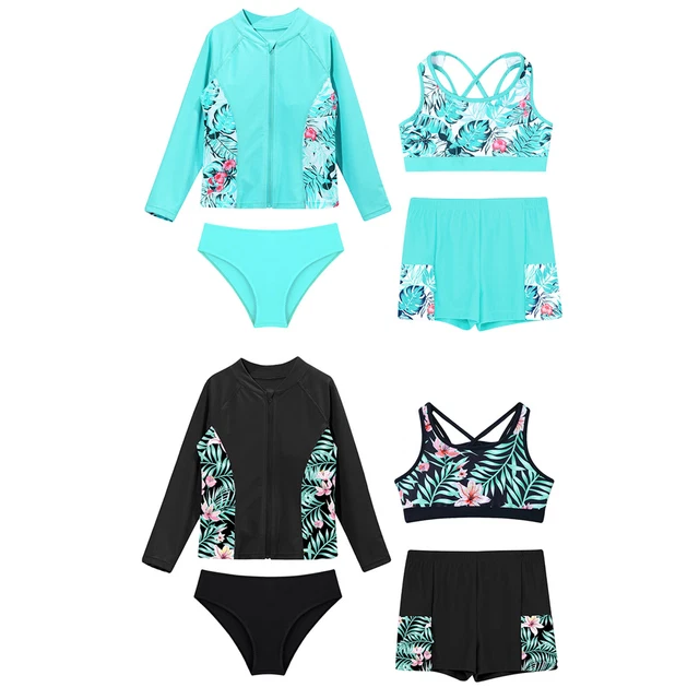 Costume Da Bagno Maniche Lunghe Bambina - Rashguard Protezione Solare 2-12 Anni - Foto 3