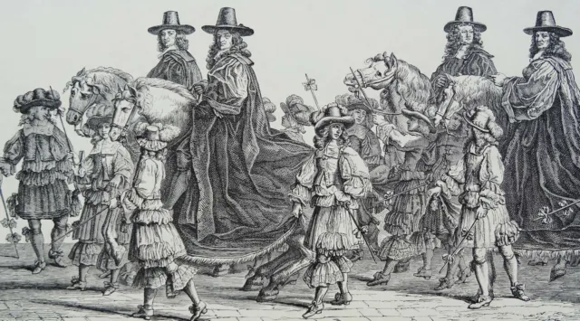 RIGHT: PROMENADE de MAGISTRATES in PARIS in the 17th century - 19th century board