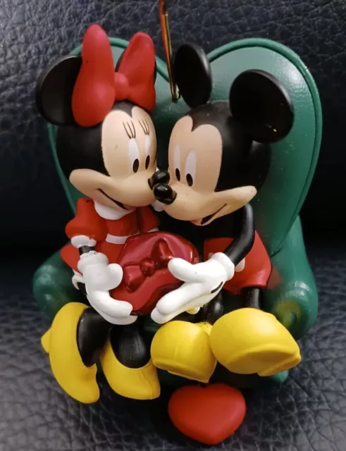 Minnie & Mickey Mouse Christmas Ornament 2013 Pull String MickeyHead/Feet Move