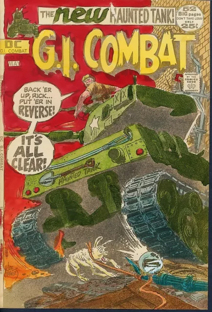G.I. Combat #153 COVER ART HAND PAINTED Haunted Tank JOE KUBERT 1972 Color Guide