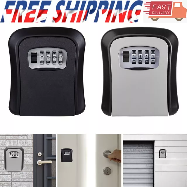 4 Digit Key Safe Lock Box Combination Wallmount Security Storage Case Organizer