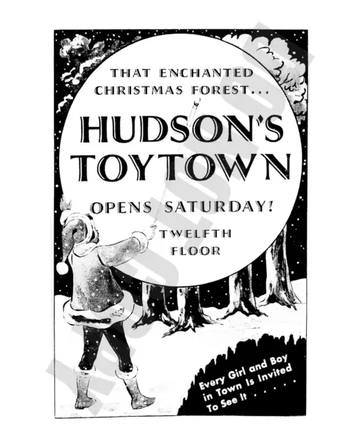 Circa 1937 Detroit Woodward J L Hudson Toytown Newspaper Ad 8x10 Photo