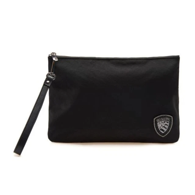 Pochette Blauer Coney In Nylon Cerato | Borsa A Mano Unisex | Colore Argento/Grigio | Chiusura Zip, Tracolla Polso