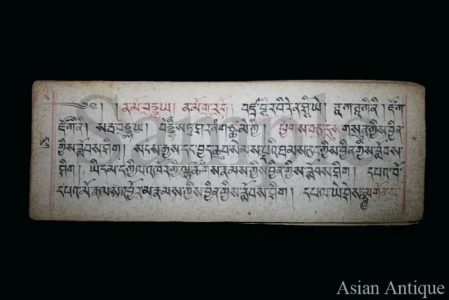 Mongolian Tibetan Buddhist Mantra Tantra Manuscript  Leave Mongolia #S3-B3076