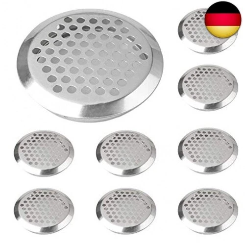 Aexit Edelstahl Lüftungsgitter 15mm Rund - 8er Set Für Türen & Möbel