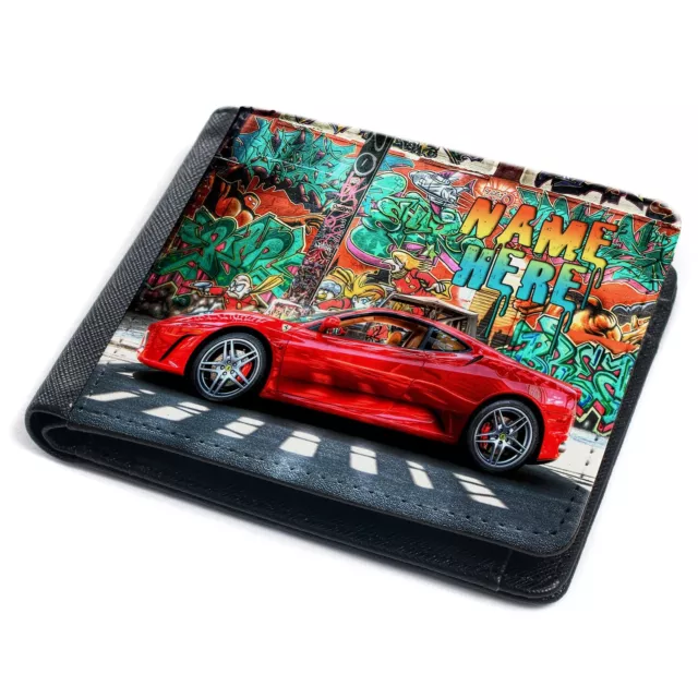 Personalised Race Car Wallet Boys Graffiti Custom Bi Fold Card Holder Gift ST465