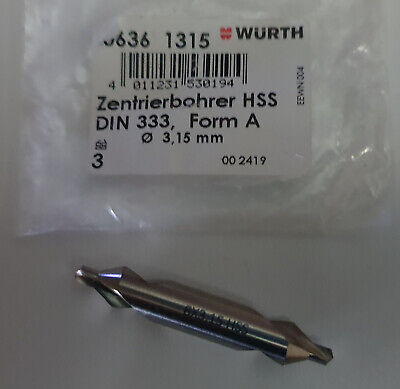 HSS 1 X HARTNER Hss-Zentrierbohrer Ø 1,0 MM X 3,15 MM Forme A din 333 