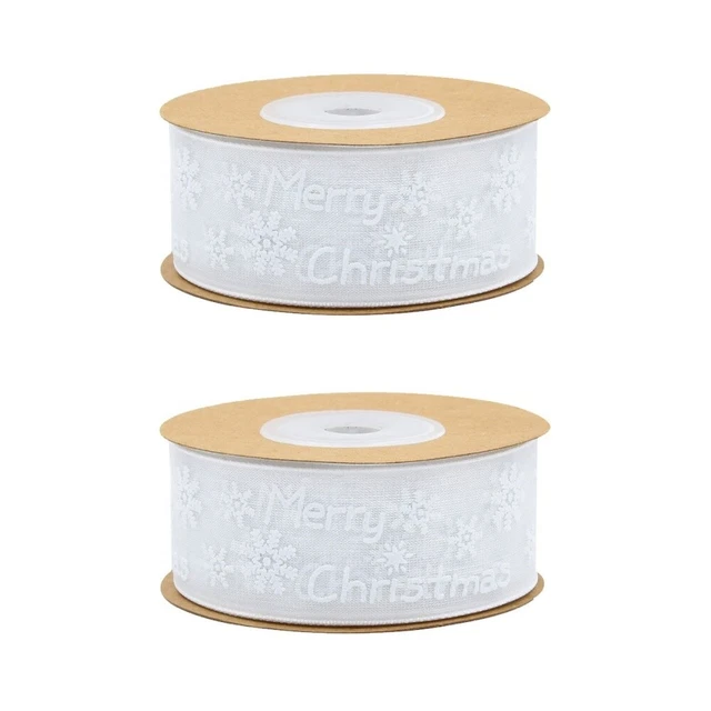2 Rollen von 10 m Weihnachten Ribbon Festliche Party Dekor Geschenk
