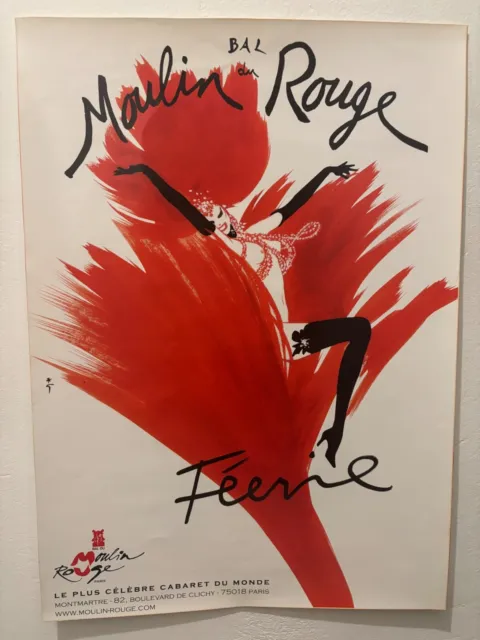 Affiche Ancienne De Publicité De Gruau Bal Du Moulin Rouge Féerie.