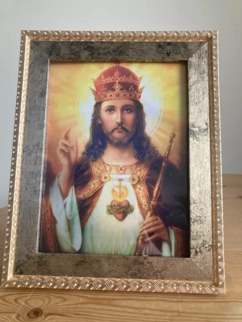 Jesus Icon Christ the King of Heaven and Earth Catholic picture Frame 10x8