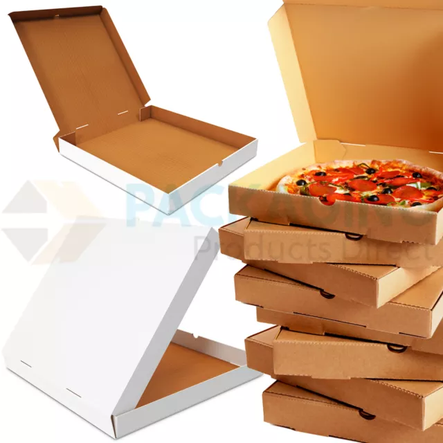 Plain Pizza Boxes, Takeaway Pizza Box, Strong Quality Postal Boxes 7 - 20 Inch