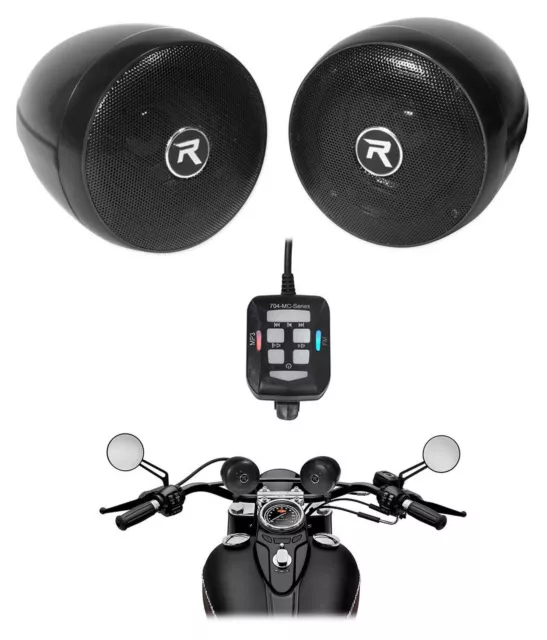 Rockville Motorcycle Bluetooth Audio System Handlebar Speakers For Honda Motra