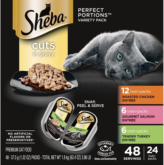 PORCIONES PERFECTAS SHEBA 24 quilates paquete doble pie de gato húmedo