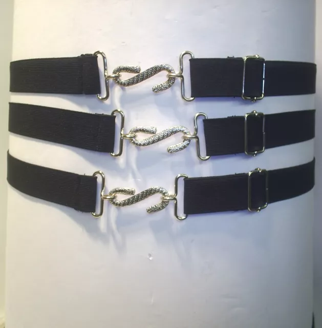 3 for £6 elastic school belts black 1 inch wide  boys or girls  the real deal