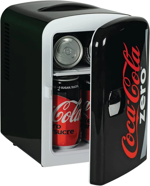 Coca Cola Coke Zero 4L Cooler/Warmer W/ 12V DC and 110V AC Cords, 6 Can Portable