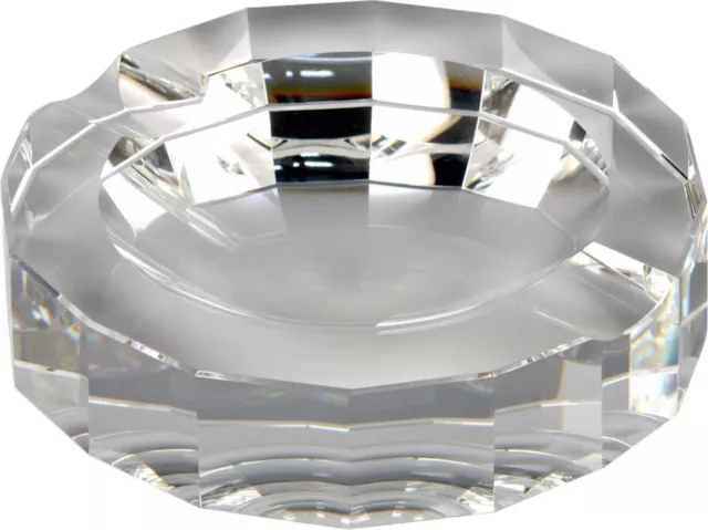 PASSATORE Cigarrenascher Kristallglas 2 Ablagen  H 3.5 cm, 15 cm Durchmesser