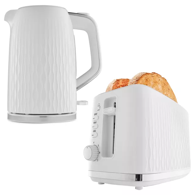 2 Slice Toaster & Illuminating Electric Kettle Combo Set 1.7L Cordless Jug