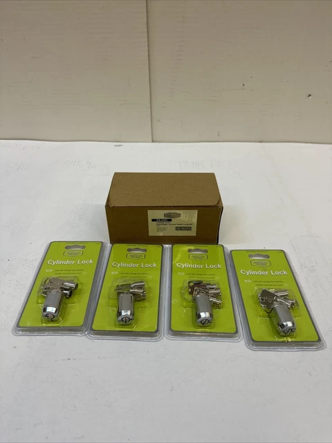 Storage unit Cylinder Lock with 3 Tubular Keys (4 Pack)
