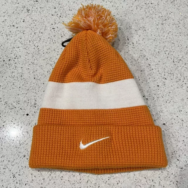 Nike Authentic Pom Beanie Orange Winter Stocking Men’s Cap Hat NWT