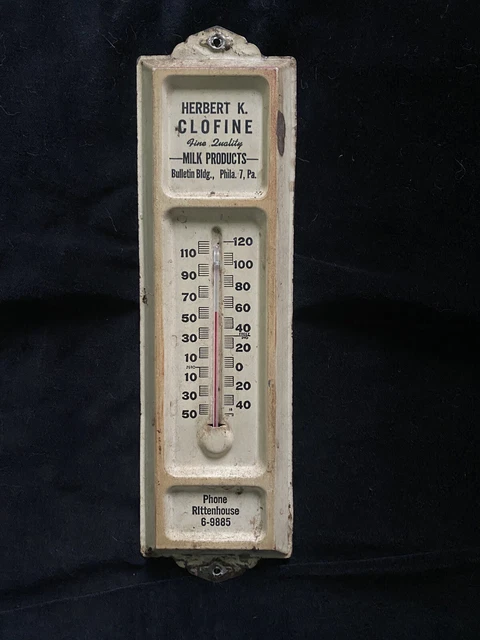 Herbert Clofin Milk Products Philadelphia Pennsylvania Thermometer Metal