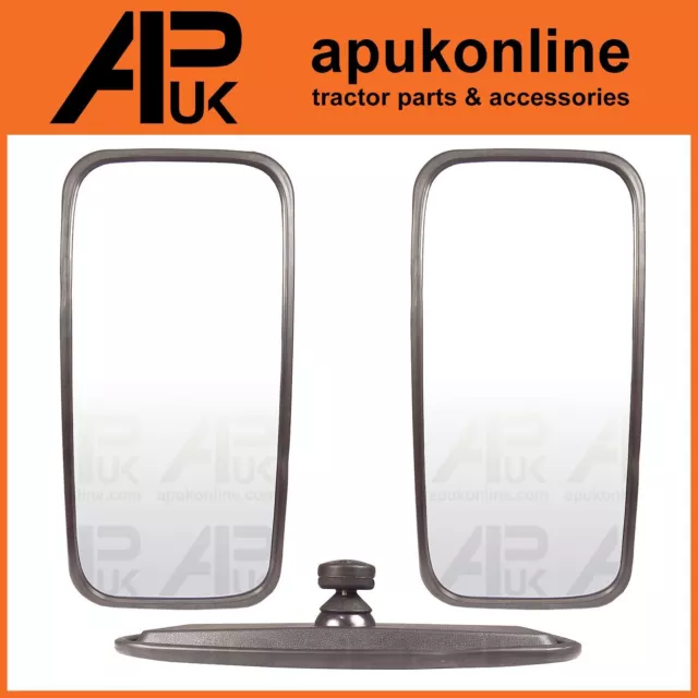 2x Universal Mirror Head + Glass Tractor Lorry Digger Truck Plant Truck for JCB