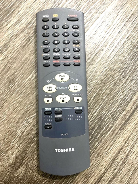 Toshiba Remote Control Model VC-602 VCR/TV Combo Black Wireless Tested & Works