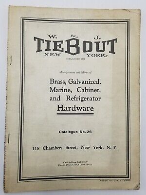 Vintage 1933 W J Tiebout Hardware Brass Marine Cabinet Catalog New York NY