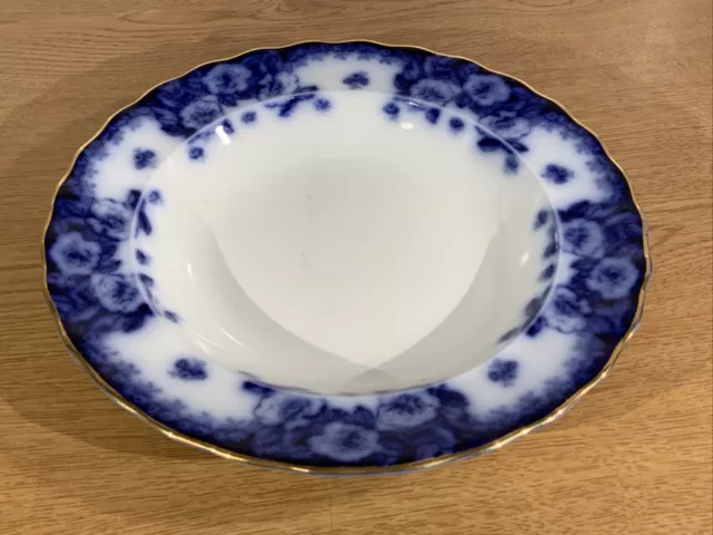 Vintage Antique Flow Blue Furnivals English Rose 9.5” Bowl