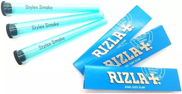 Blue RIZLA Mini Gift Set Cigarette Holder Tubes & King Size Slim Rolling Papers