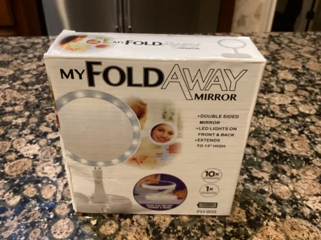 My Fold-Away Mirror No Distortion, LED Illuminated Double Sided As Seen On TV