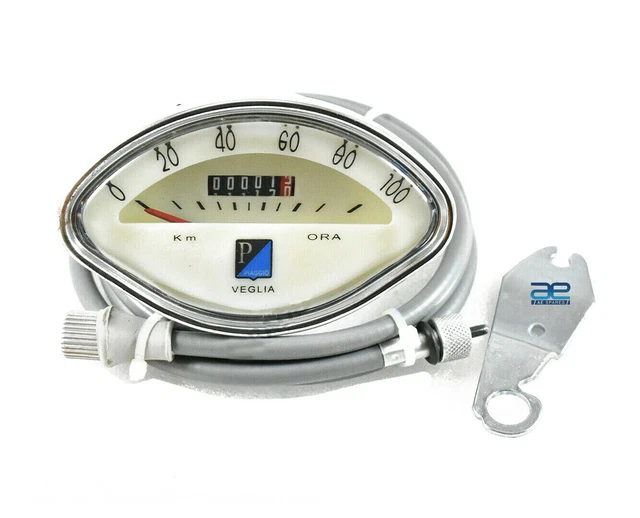 Tachometer, VEGLIA, altes Logo, überholt, > 100 km/h, 00002 km, Vespa 150 VBA / VBB / GL